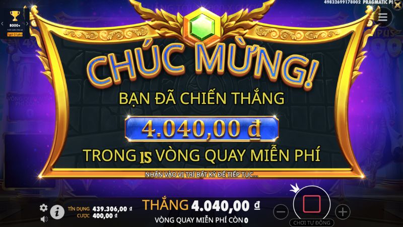 Tiền thưởng từ vòng quay free