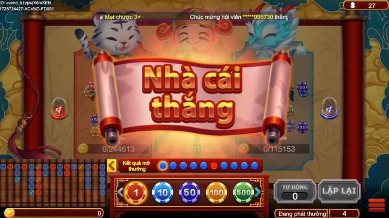 Tham gia game bài Xúc Xắc Phú Quý